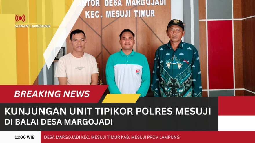Kepala Desa Margojadi di dampingi Ketua BPD Sambut Hangat Kunjungan dari Unit TIPIKOR POLRES MESUJI